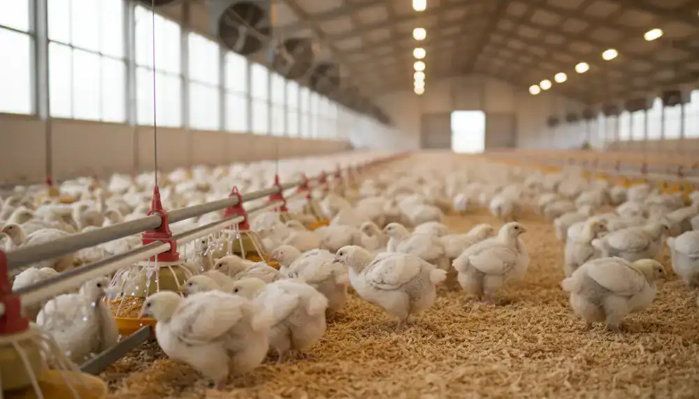 Fast growing broiler chicks